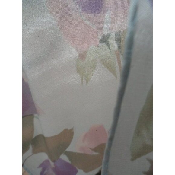 Vtg 1970’s Liz Claiborne Silk Scarf Floral Pattern Rectangle Muted Green Pink - Picture 7 of 8